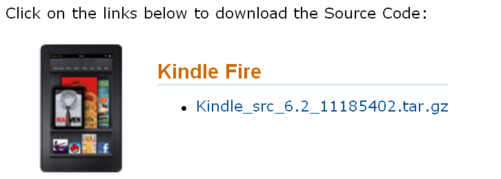 Kindle Fire source code.