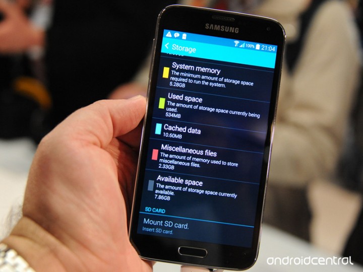 Samsung Galaxy S5 uložiště
